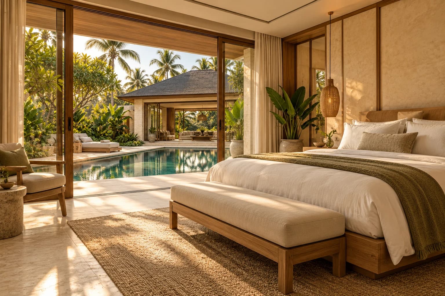 Nadara Villa bedroom illustration for a sample website